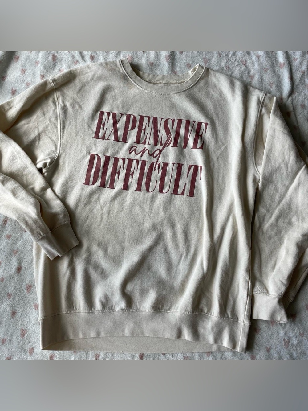 Cream “Expensive and Difficult” Sweatshirt